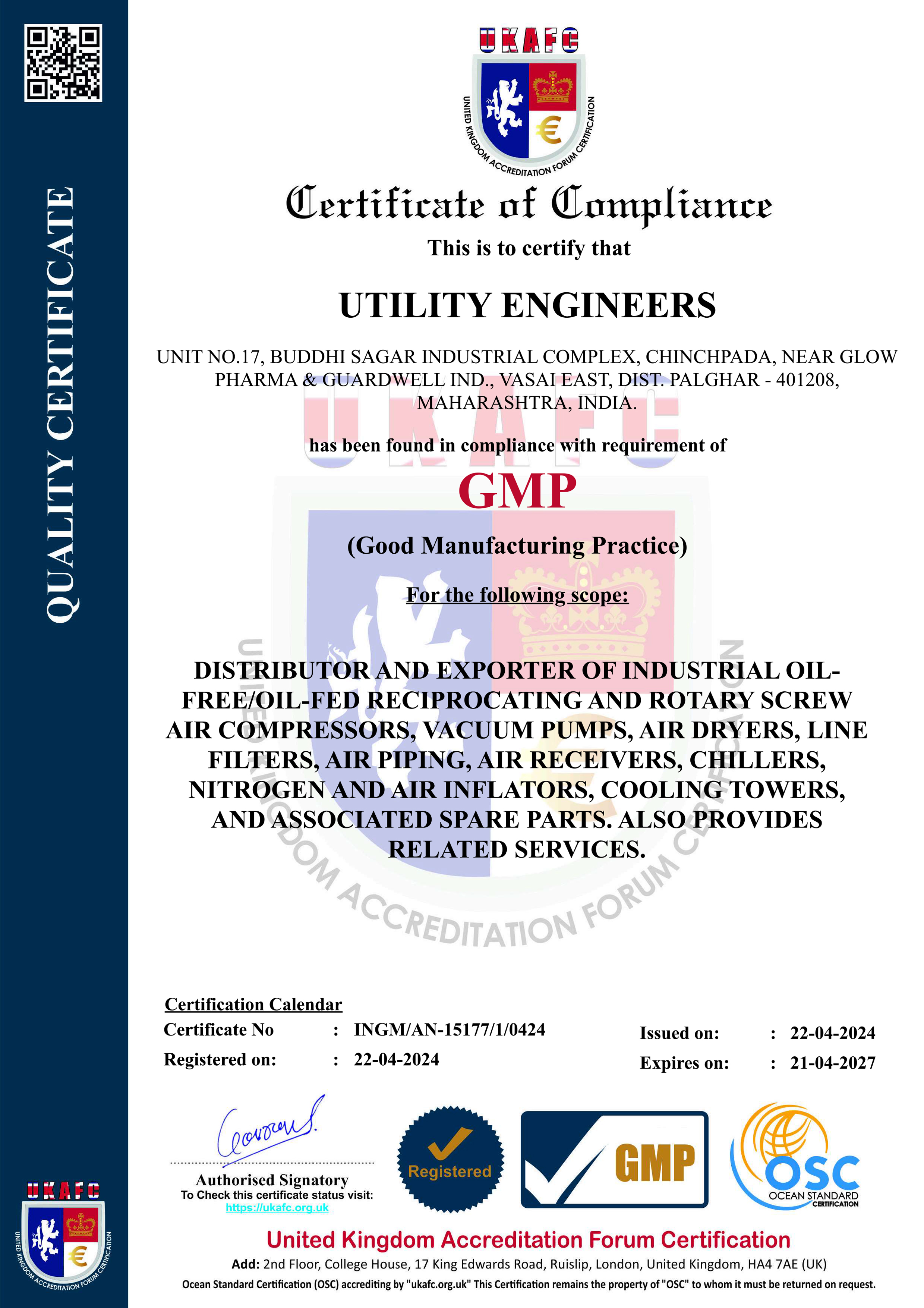 GMP Certificate