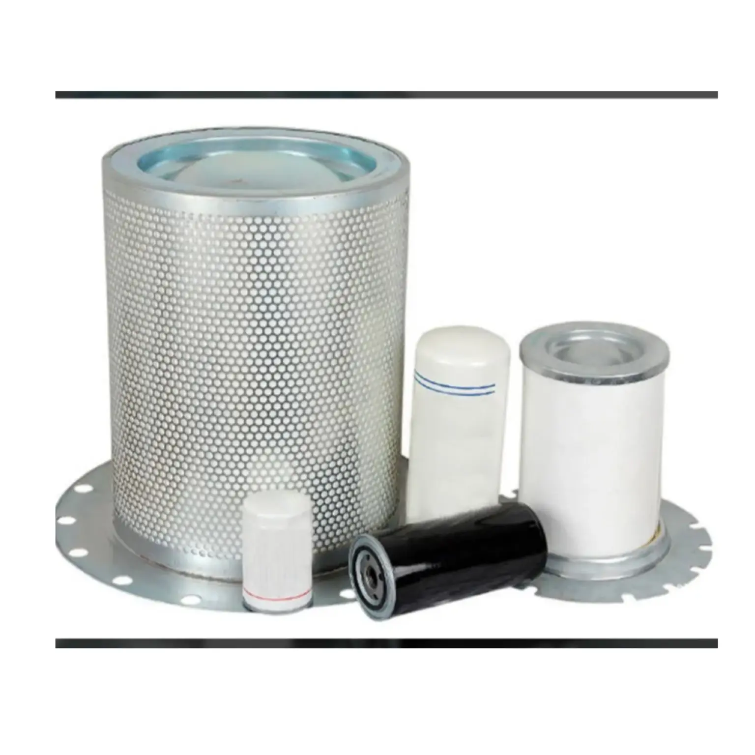 High efficiency screw compressor oil separator cartridge for clean air output