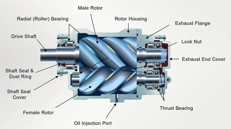 working pricipal of screw compressor